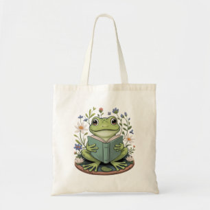 Süßes Cottagecore-Blumenfrosch-Ästhetik-Natur Tragetasche