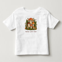 Süßes Cottagecore-Pilz-Familie-Natur-Botanik-T-Shi