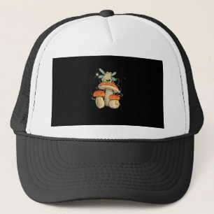 Süßes Cottagecore-Pilz-Frosch-Goblincore-Style Truckerkappe