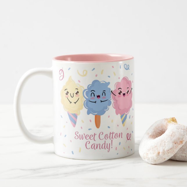 Süßes Cotton Candy Tasse (Mit Donut)