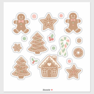 Süßes & Cozy Lebkuchen-Kekse Muster: Ästhetik Aufkleber
