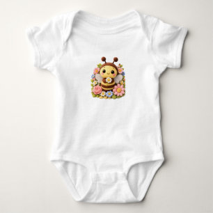 Süßes Crochet-Biene-Baby-Body Baby Strampler
