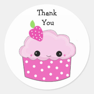 Süßes Cupcake Danke Runder Aufkleber