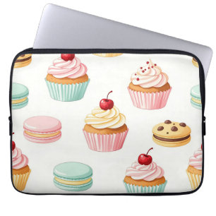 Süßes Cupcake-Macarons-Muster Laptopschutzhülle