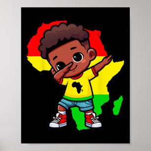 Süßes Dabbing-Kind Schwarze Geschichte Monat Kinde Poster