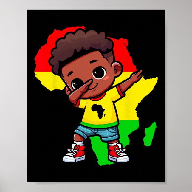 Süßes Dabbing-Kind Schwarze Geschichte Monat Kinde Poster (Vorne)