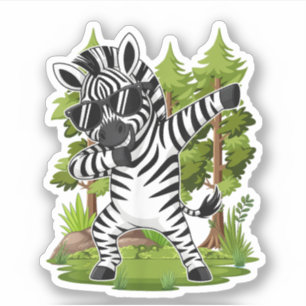 Süßes Dabbing-Zebra Lustiges Zebra-Tanz-Tier Aufkleber