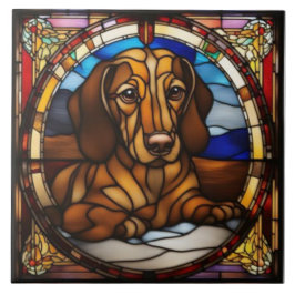 Süßes Dachshund-Dekoratives Keramikfliese