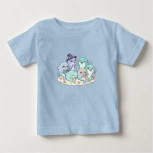 Süßes Delfin-Familien-Kinder-T-Shirt Baby T-shirt