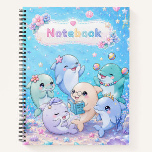 Süßes Delfin-Freunde Hardcover-Notizbuch Notizbuch