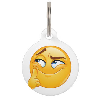 Süßes Denk-Emoji Lustiger Grinsendes-Gesicht-Schlü Haustiermarke