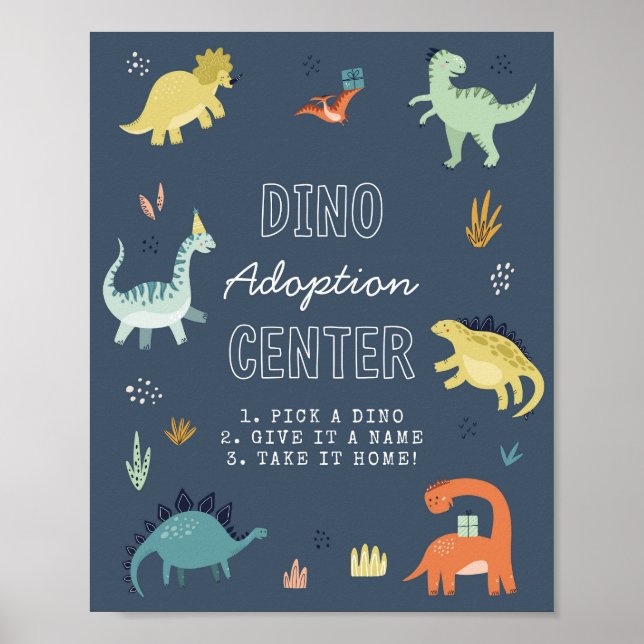 Süßes Dinosaurier-Annahmeschild Poster (Vorne)