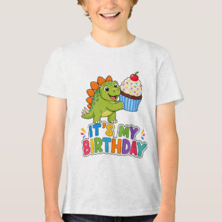 Süßes Dinosaurier-Cupcake-T-Shirt zum Geburtstag f Tri-Blend Shirt