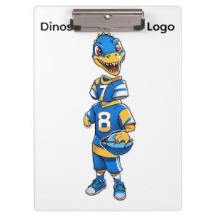 Süßes Dinosaurier-Fußball-Logo – Sportmaskottchen Klemmbrett