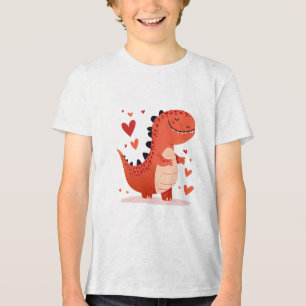 Süßes Dinosaurier-Liebe-Kinder-T-Shirt Tri-Blend Shirt