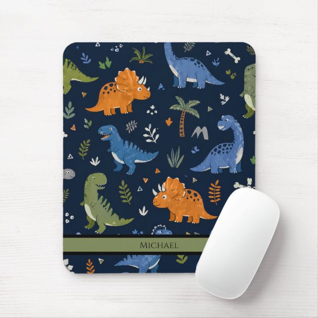 Süßes Dinosaurier-Muster Bunt Mousepad (Mit Mouse)