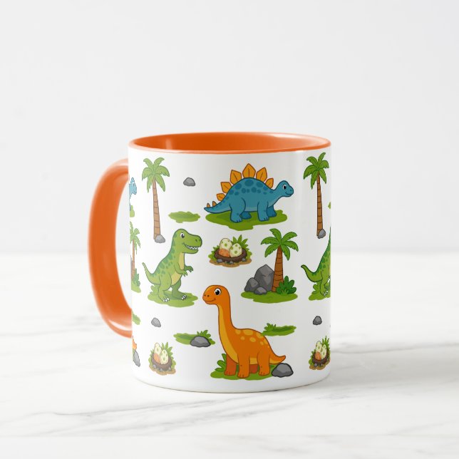 Süßes Dinosaurier-Muster für Kinder  Tasse (Vorderseite Links)