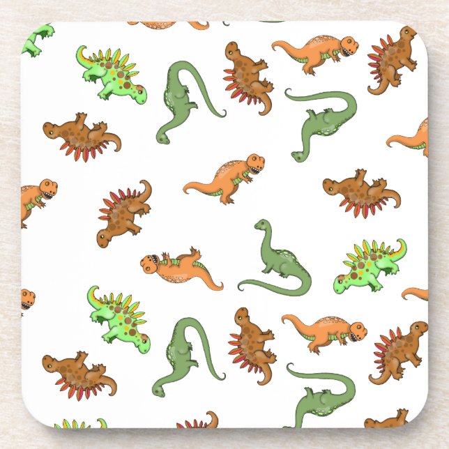 Süßes Dinosaurier-Muster Getränkeuntersetzer (Vorderseite)