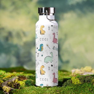 Süßes Dinosaurier-Muster Personalisierter Name Kin Trinkflasche