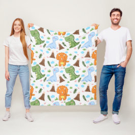 Süßes Dinosaurier-Muster Wasserfarben-Design Fleecedecke