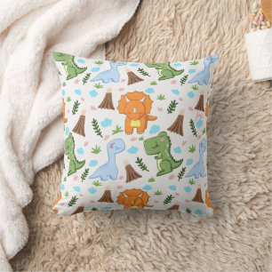 Süßes Dinosaurier-Muster Wasserfarben-Design Kissen