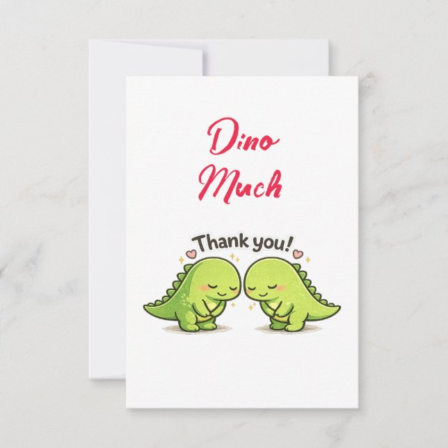 Süßes Dinosaurier-Paar Hochzeit Danke (Vorderseite)