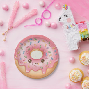 Süßes Donut-Design Hanukkah-Party-Papierteller Pappteller