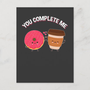 Süßes Donut- und Kaffee-Donut-Liebhaber-Paar Postkarte