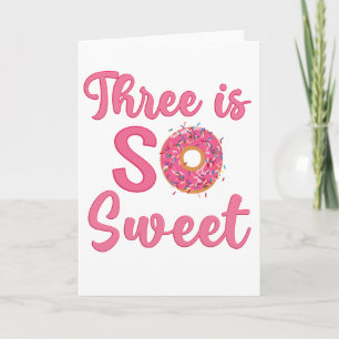 Süßes Donut zum 3. Geburtstag Geschenk für 3 Jahre Karte