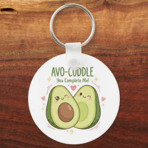 Süßes 'Du Vervollständigst Mich' Kawaii-Avocado-Pa Schlüsselanhänger