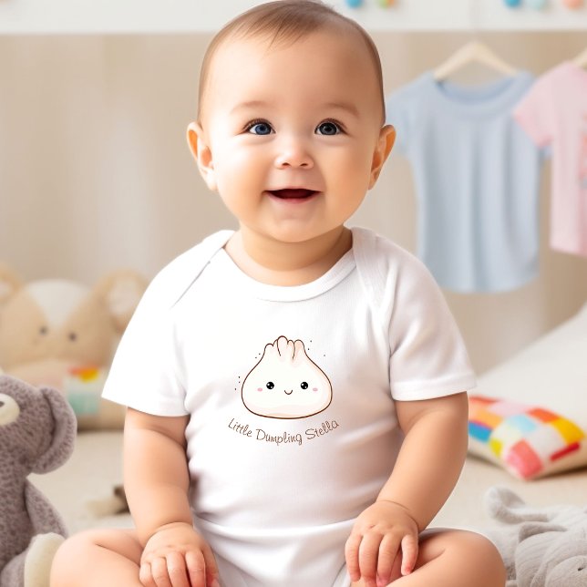 Süßes Dumpling-Schrift Personalized Baby Strampler (Cute Dumpling Script Personalized Baby Bodysuit)