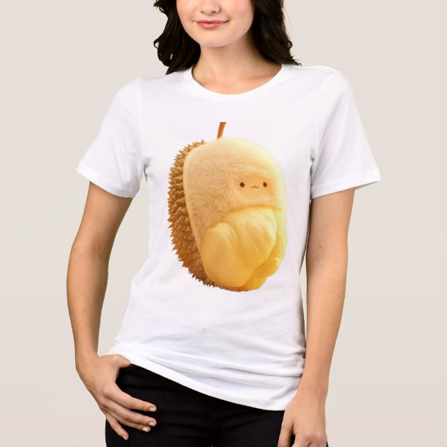 Süßes Durian-Baby mit weichen Stacheln und lächeln Tri-Blend Shirt (Vorderseite)