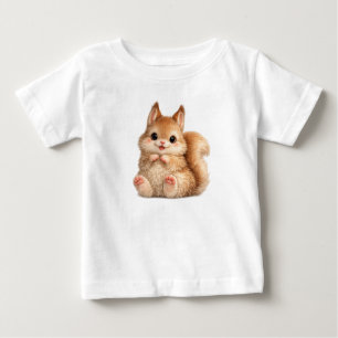 Süßes Eichhörnchen-Baby-Feines-Jersey-T-Shirt-Gesc Baby T-shirt