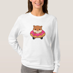Süßes Eichhörnchen Funny Animes in Donut Pink T-Shirt