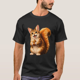Süßes Eichhörnchen Katze Lustiges Hybrid-Tier Meme T-Shirt