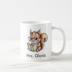 Süßes Eichhörnchen liest ein Buch Custom Kaffeetasse