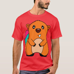 Süßes Eichhörnchen mit einem farbigen Schwanz T-Shirt