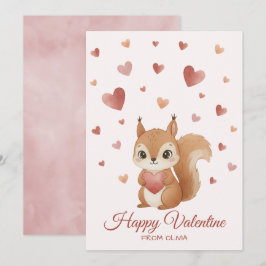 Süßes Eichhörnchen mit Herz Valentinstag Feiertagskarte