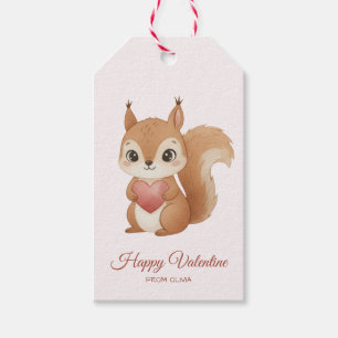 Süßes Eichhörnchen mit Herz Valentinstag Geschenkanhänger