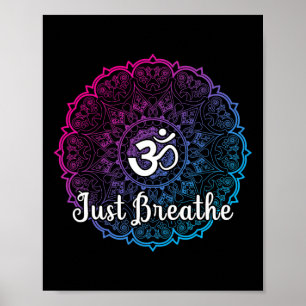 Süßes einfach heiliges Tattoodesign Yoga Atmen Man Poster