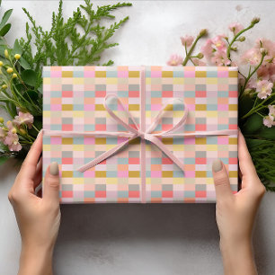 Süßes einfaches farbenfrohes pastellfarbenes geome geschenkpapier