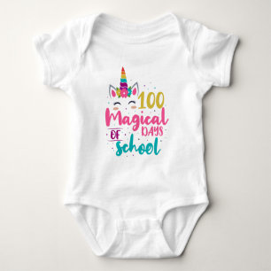 Süßes Einhorn 100 magische Schultage Baby Strampler