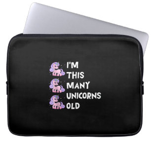 Süßes Einhorn Alt 3 Drei Jahre Alt Geburtstag x Ki Laptopschutzhülle