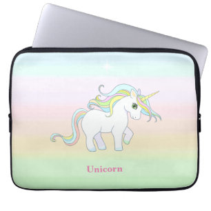 Süßes Einhorn auf Pastellfarben Laptopschutzhülle