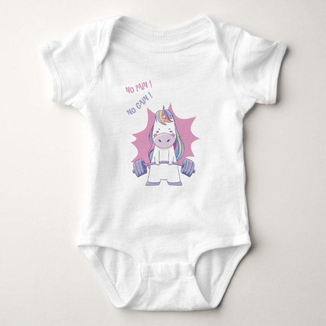 Süßes Einhorn  Baby Strampler (Vorderseite)