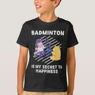 Süßes Einhorn Badminton Ist Mein Geheimnis Für Glü T-Shirt