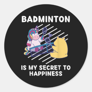 Süßes Einhorn Badminton Ist Mein Geheimnis Zum Glü Runder Aufkleber