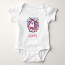 Süßes Einhorn & Blumen, Name personalisieren