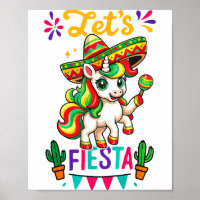 Süßes Einhorn Cinco De Mayo Lass uns Fiesta Mexika