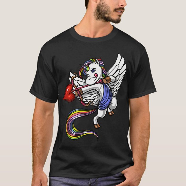 Süßes Einhorn Cupid T-Shirt (Vorderseite)